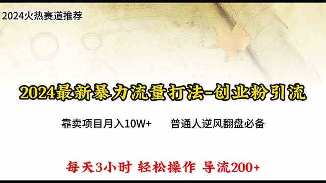 （10151期）2024年最新暴力流量打法，每日导入300+，靠卖项目月入10W+-副创网