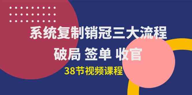 （10171期）系统复制 销冠三大流程，破局 签单 收官（38节视频课）-副创网