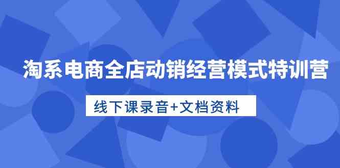 （10192期）淘系电商全店动销经营模式特训营，线下课录音+文档资料-副创网