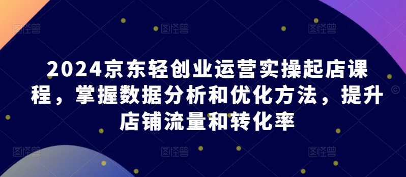 2024京东轻创业运营实操起店课程，掌握数据分析和优化方法，提升店铺流量和转化率-副创网