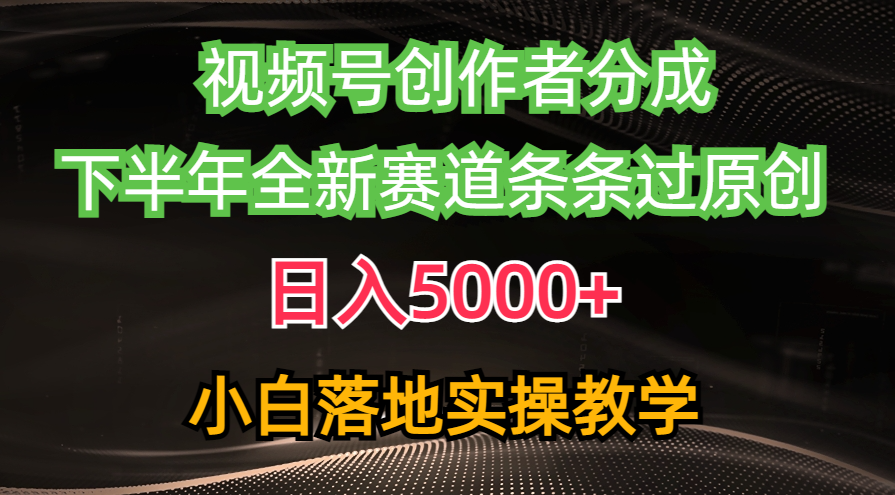 （10294期）视频号创作者分成最新玩法，日入5000+  下半年全新赛道条条过原创，小…-副创网