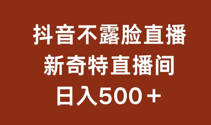 不露脸挂机直播，新奇特直播间，日入500+-副创网