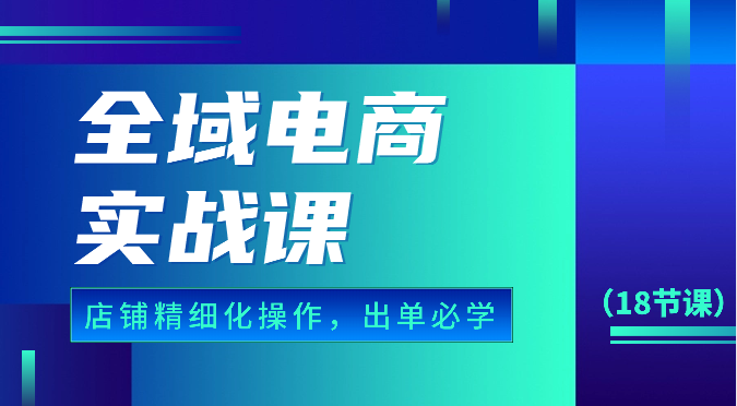 全域电商实战课，个人店铺精细化操作流程，出单必学内容（18节课）-副创网