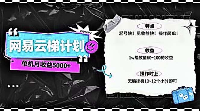 （10389期）2024网易云云梯计划 单机日300+ 无脑月入5000+-副创网