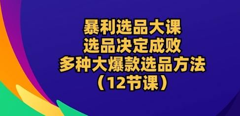 暴利选品大课：选品决定成败，教你多种大爆款选品方法(12节课)-副创网