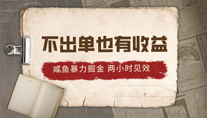 （10562期）2024咸鱼暴力掘金，不出单也有收益，两小时见效，当天突破500+-副创网