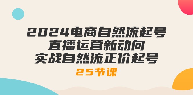 2024电商自然流起号，直播运营新动向 实战自然流正价起号（25节课）-副创网