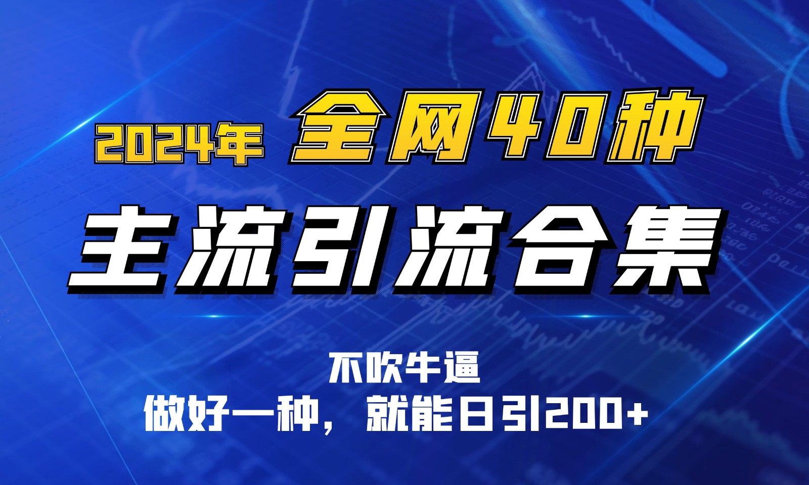 2024年全网40种暴力引流合计，做好一样就能日引100+-副创网