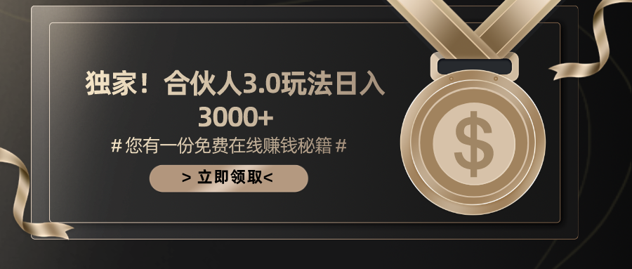 （10727期）游戏合伙人3.0，日入3000+，无限扩大的蓝海项目-副创网