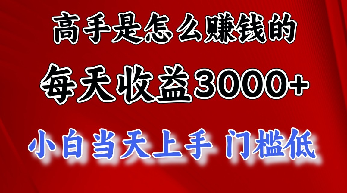 高手是怎么赚钱的，一天收益3000+，闷声发财项目，不是一般人能看懂的-副创网