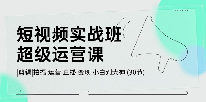 （10836期）短视频实战班-超级运营课，|剪辑|拍摄|运营|直播|变现 小白到大神 (30节)-副创网