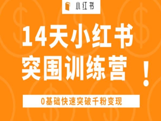 14天小红书突围训练营 ，0基础快速突破千粉变现-副创网