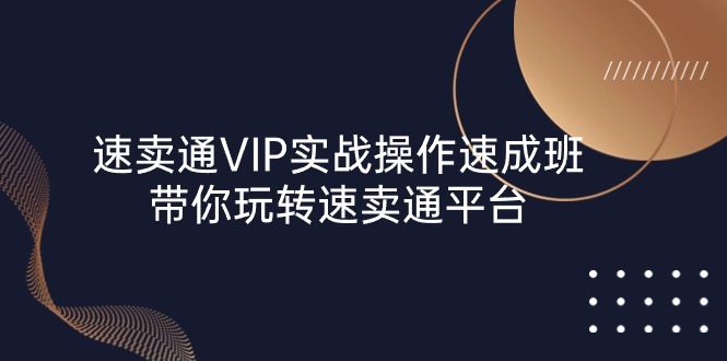 （10935期）速卖通 VIP实战操作-速成班，带你玩转速卖通平台（23节）-副创网