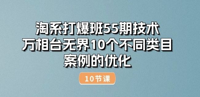 淘系打爆班55期技术：万相台无界10个不同类目案例的优化(10节)-副创网