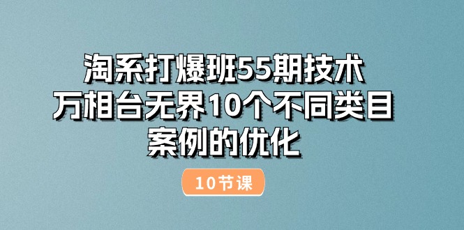 （10996期）淘系打爆班55期技术：万相台无界10个不同类目案例的优化（10节）-副创网