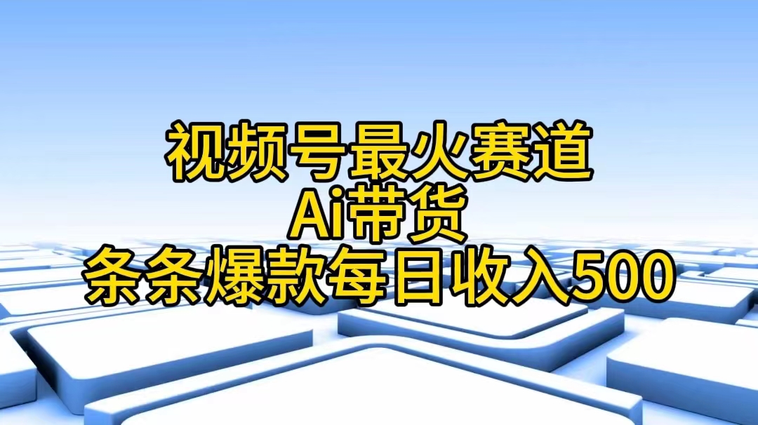 （11038期）视频号最火赛道——Ai带货条条爆款每日收入500-副创网