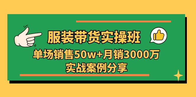 （11071期）服装带货实操培训班：单场销售50w+月销3000万实战案例分享（27节）-副创网