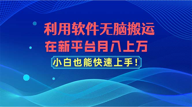 （11078期）利用软件无脑搬运，在新平台月入上万，小白也能快速上手-副创网