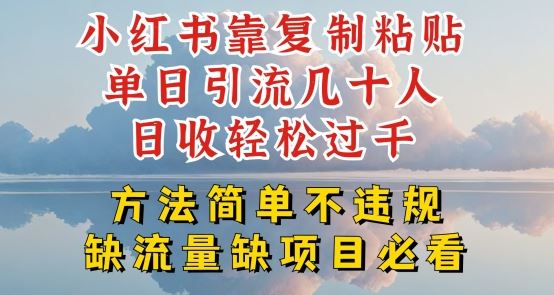 小红书靠复制粘贴单日引流几十人目收轻松过千，方法简单不违规【揭秘】-副创网