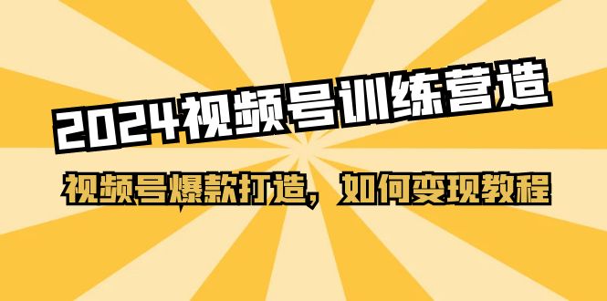 （11135期）2024视频号训练营，视频号爆款打造，如何变现教程（20节课）-副创网