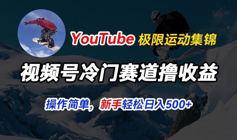 视频号冷门赛道撸收益，YouTube搬运极限运动集锦，暴力起号，操作简单流量高，轻松日入5张【揭秘】-副创网