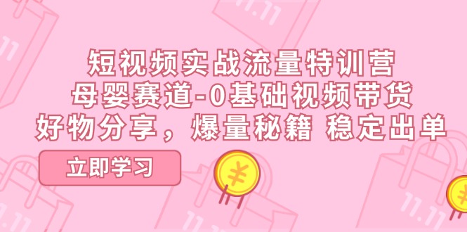 （11373期）短视频实战流量特训营，母婴赛道-0基础带货，好物分享，爆量秘籍 稳定出单-副创网