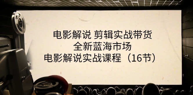 电影解说剪辑实战带货全新蓝海市场，电影解说实战课程（16节）-副创网