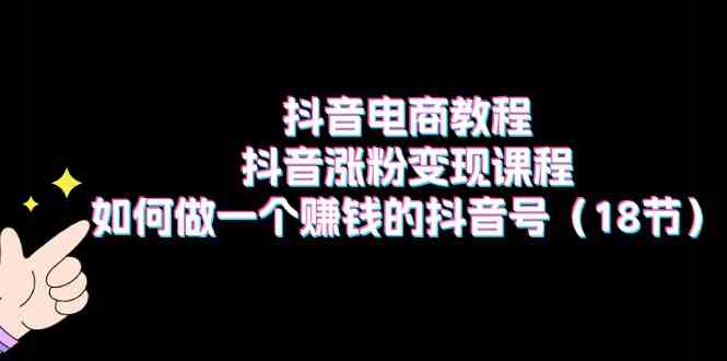 抖音电商教程：抖音涨粉变现课程：如何做一个赚钱的抖音号（18节）-副创网