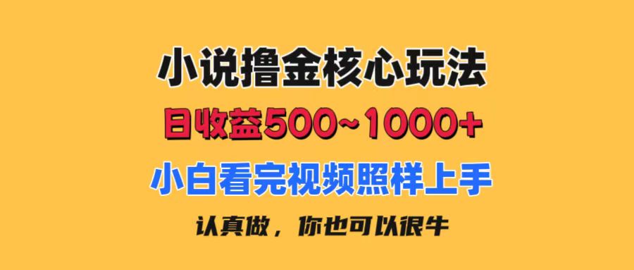 （11461期）小说撸金核心玩法，日收益500-1000+，小白看完照样上手，0成本有手就行-副创网