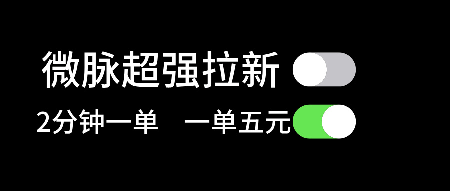 （11580期）微脉超强拉新， 两分钟1单， 一单利润5块，适合小白-副创网