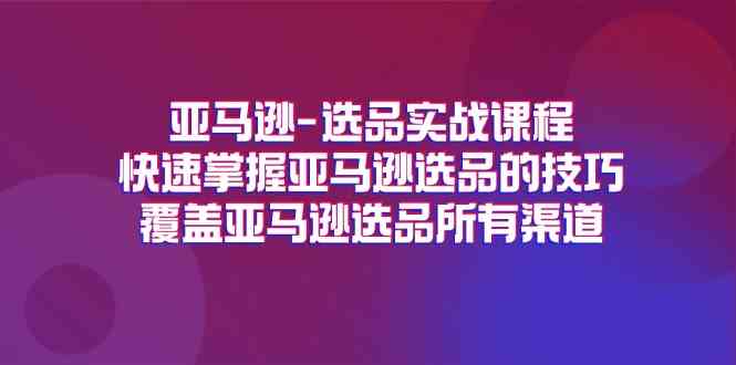 亚马逊选品实战课程，快速掌握亚马逊选品的技巧，覆盖亚马逊选品所有渠道-副创网