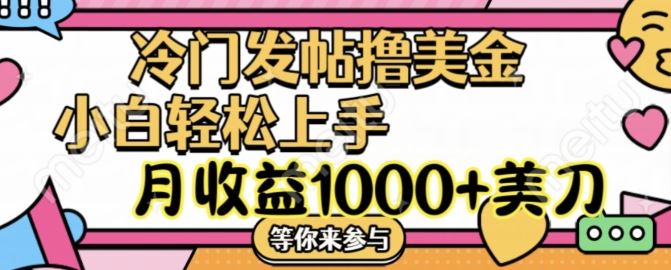 冷门发帖撸美金项目，月收益1000+美金，简单无脑，干就完了【揭秘】-副创网