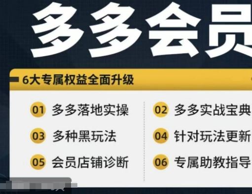 拼多多会员，拼多多实战宝典+实战落地实操，从新手到高阶内容全面覆盖-副创网