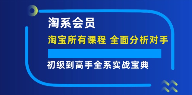 （12055期）淘系会员【淘宝所有课程，全面分析对手】，初级到高手全系实战宝典-副创网