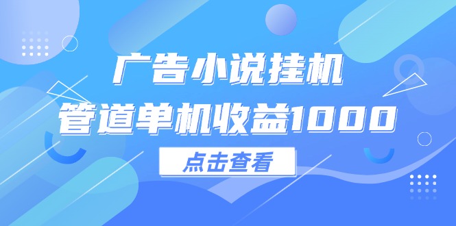 （12198期）广告小说挂机管道单机收益1000+-副创网