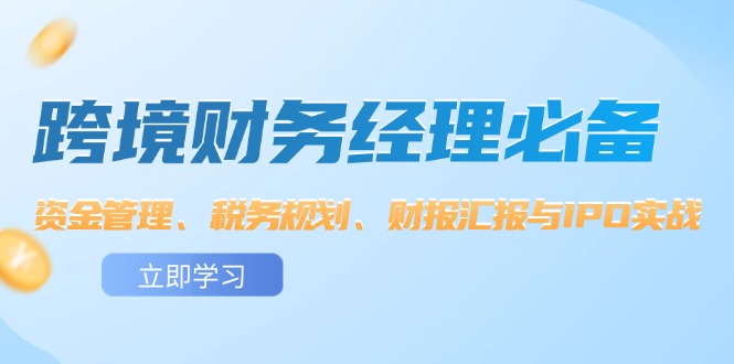 （12323期）跨境 财务经理必备：资金管理、税务规划、财报汇报与IPO实战-副创网