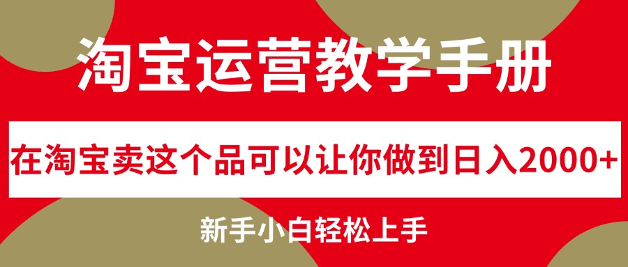 （12351期）淘宝运营教学手册，在淘宝卖这个品可以让你做到日入2000+，新手小白轻…-副创网