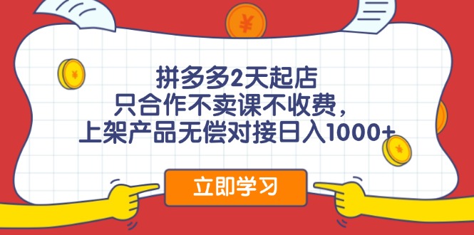 （12356期）拼多多0成本开店，只合作不卖课不收费，0成本尝试，日赚千元+-副创网