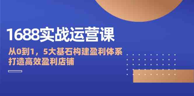 1688实战运营课：从0到1，5大基石构建盈利体系，打造高效盈利店铺-副创网