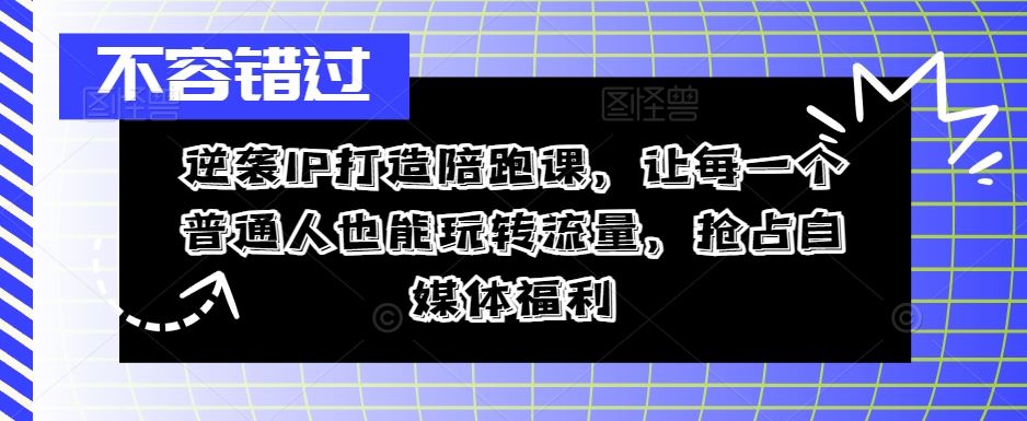 逆袭IP打造陪跑课，让每一个普通人也能玩转流量，抢占自媒体福利-副创网