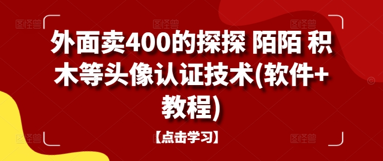 外面卖400的探探 陌陌 积木等头像认证技术(软件+教程)-副创网