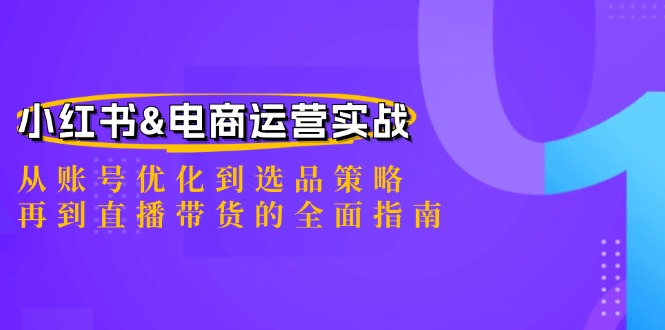 小红书&电商运营实战：从账号优化到选品策略，再到直播带货的全面指南-副创网