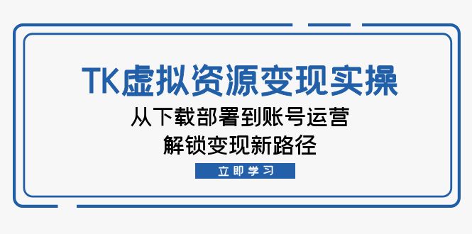 TK虚拟资料变现实操：从下载部署到账号运营，解锁变现新路径-副创网